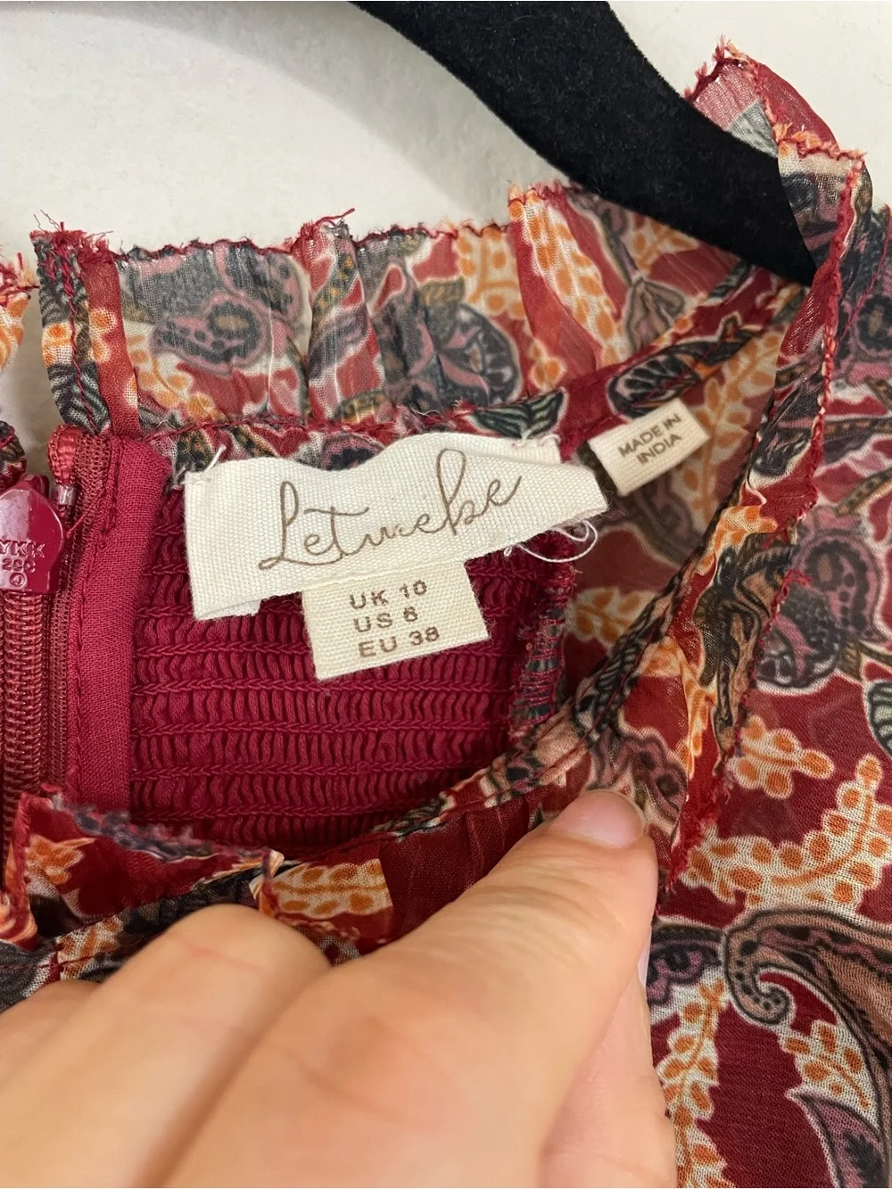Anthropologie Let Me Be Paisley Iris Smocked Blouse Size 6